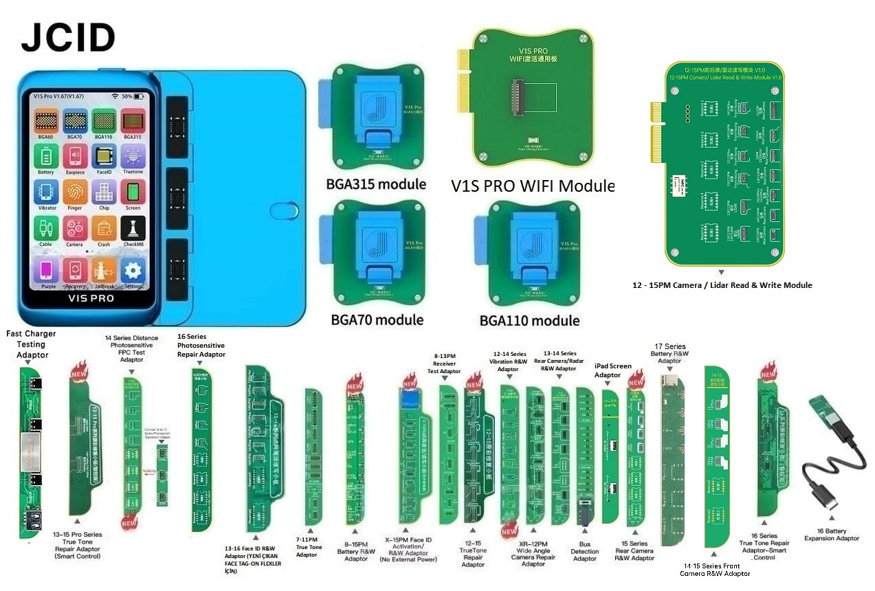 JC V1S Pro ULTRA SET (BGA70/BGA110/BGA315/WIFI Modül ve  Bord Seti)